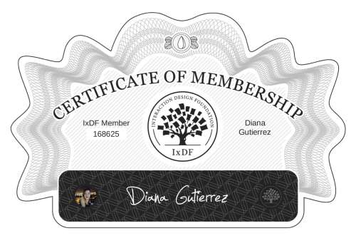 Certificate of Membership – Diana Gutierrez