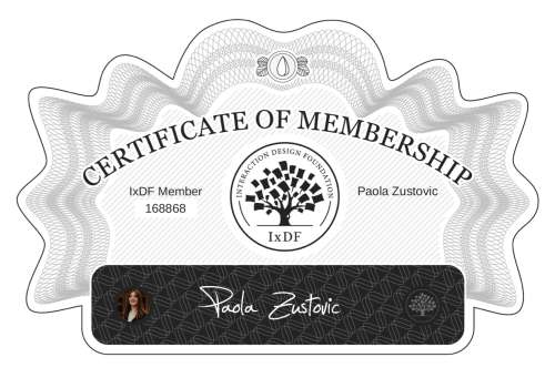 Certificate of Membership – Paola Zustović
