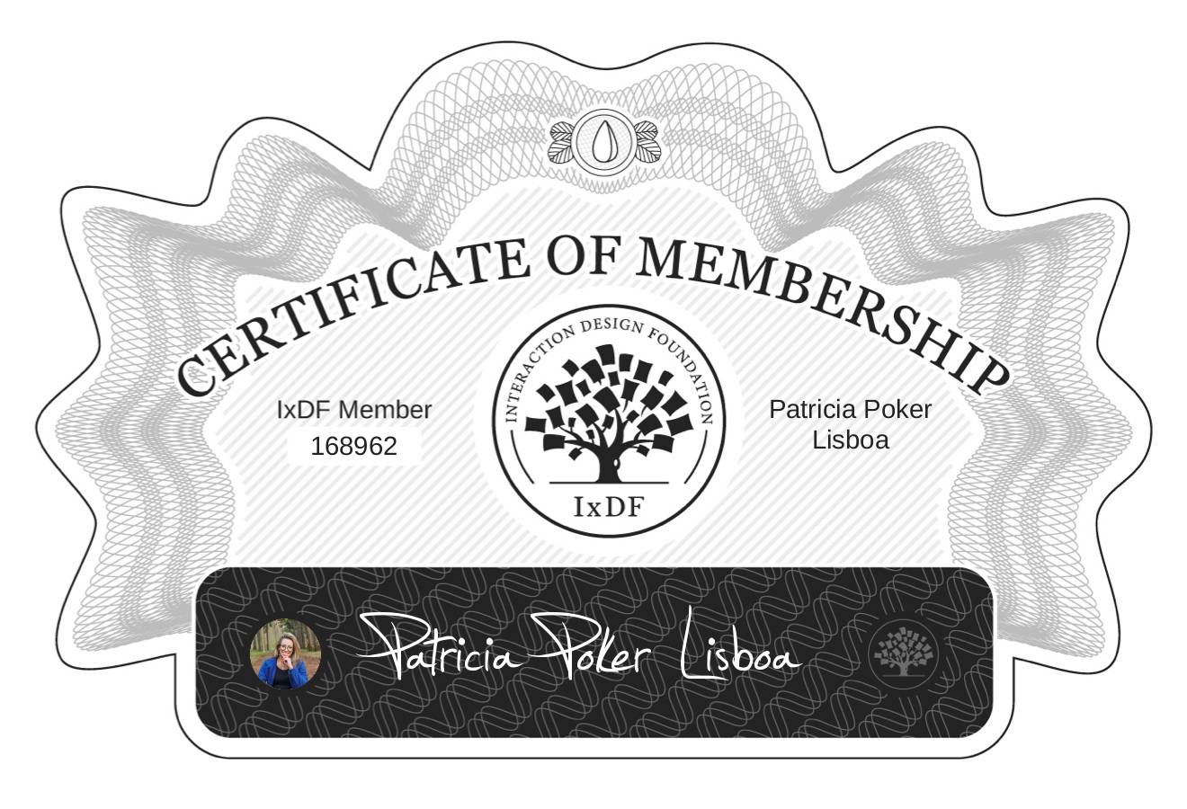 Certificate of Membership – Patricia Poker Lisboa
