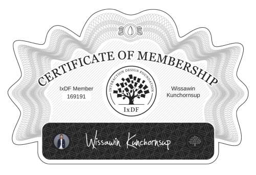 Certificate of Membership – Wissawin Kunchornsup