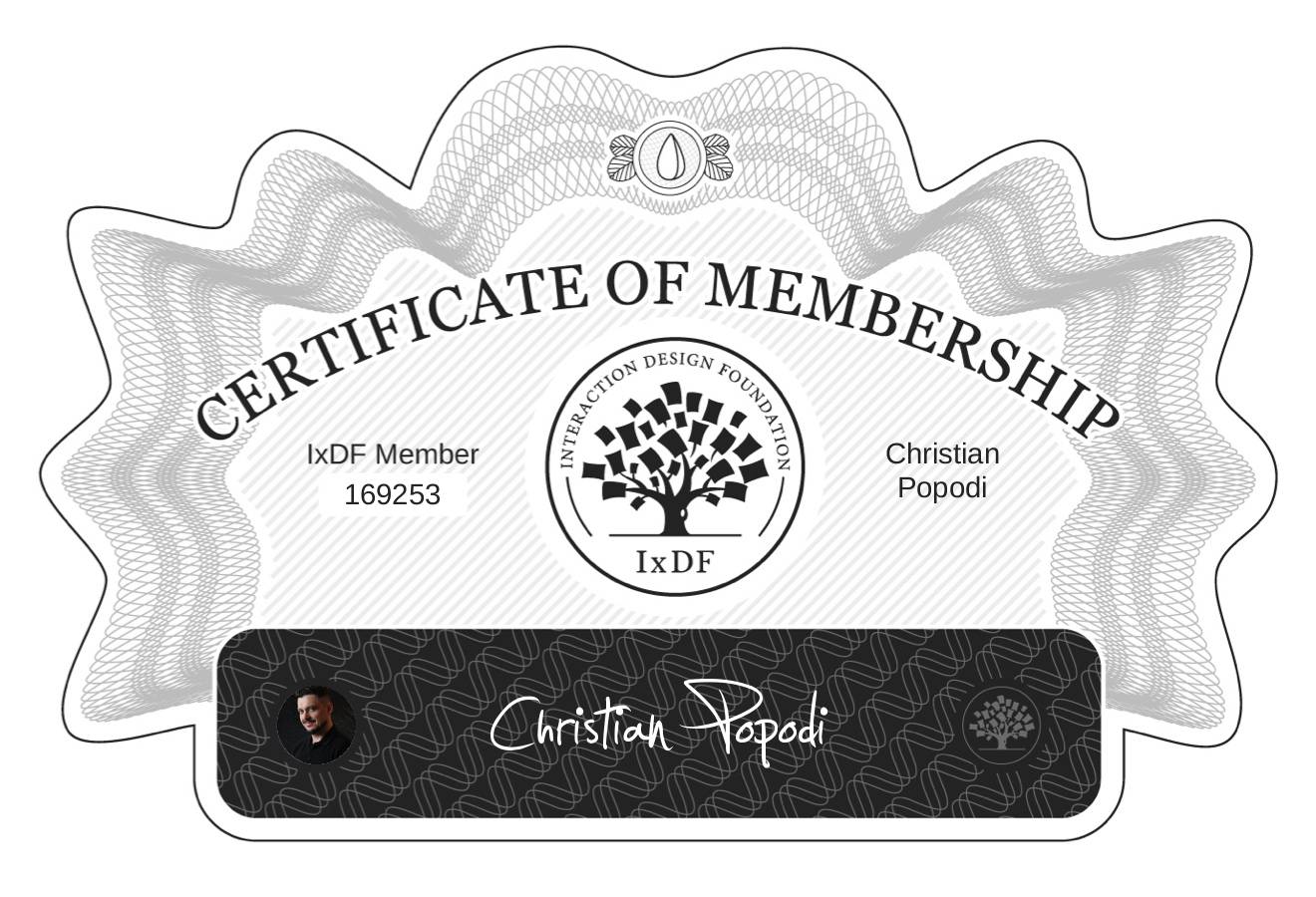 Certificate of Membership – Christian Popodi