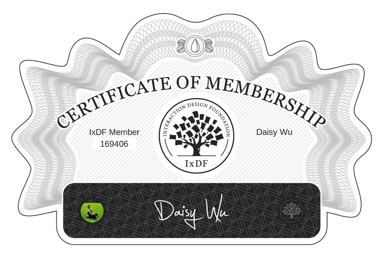 Certificate of Membership – Daisy Wu