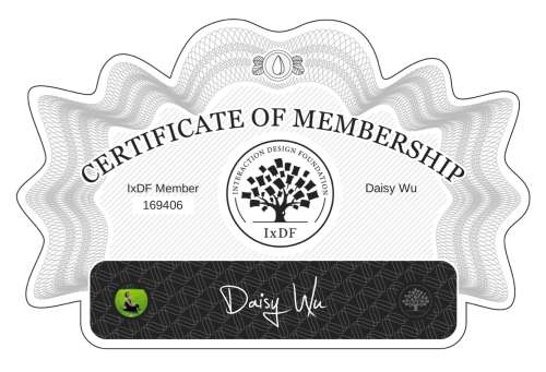 Certificate of Membership – Daisy Wu