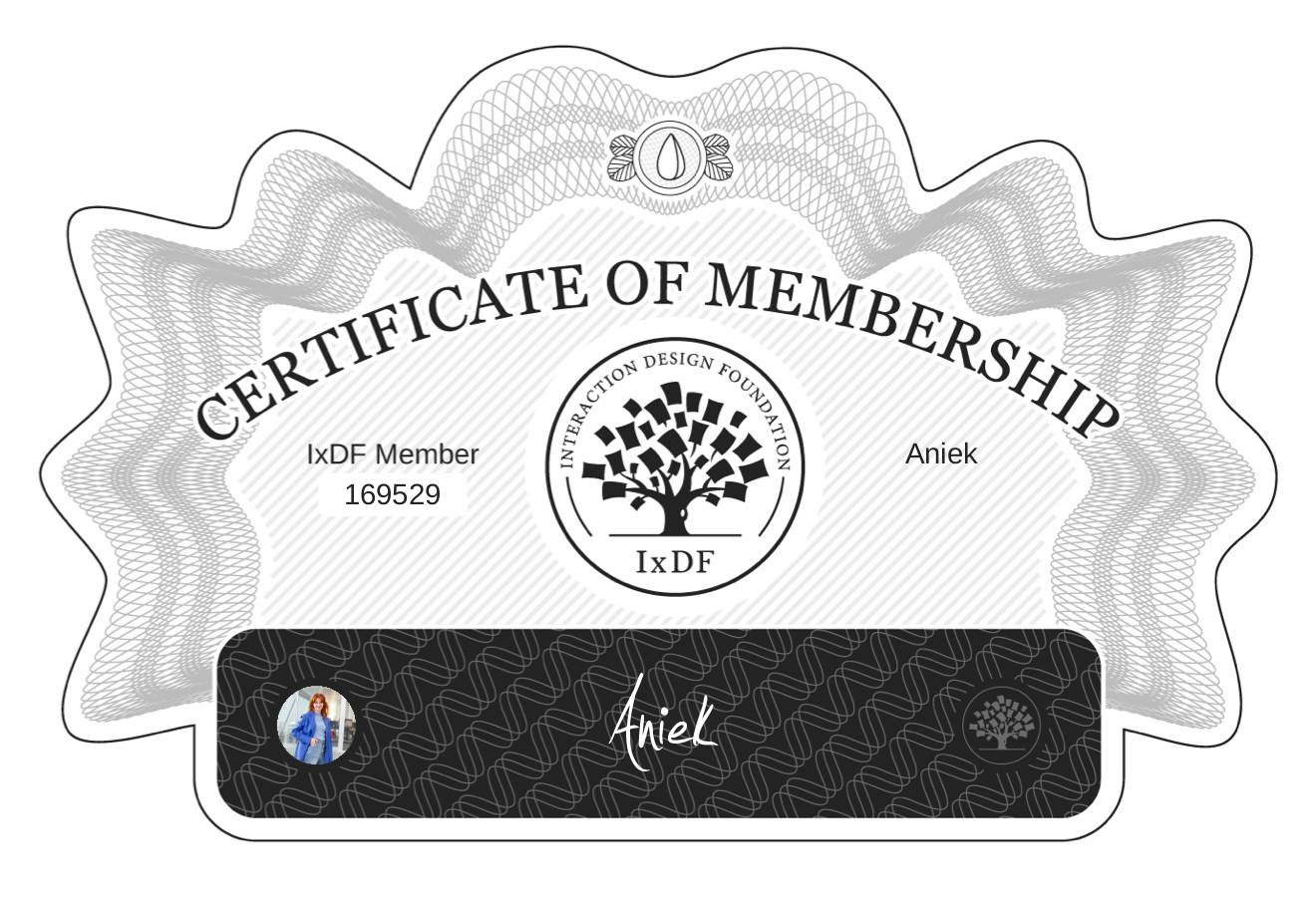Certificate of Membership – Aniek
