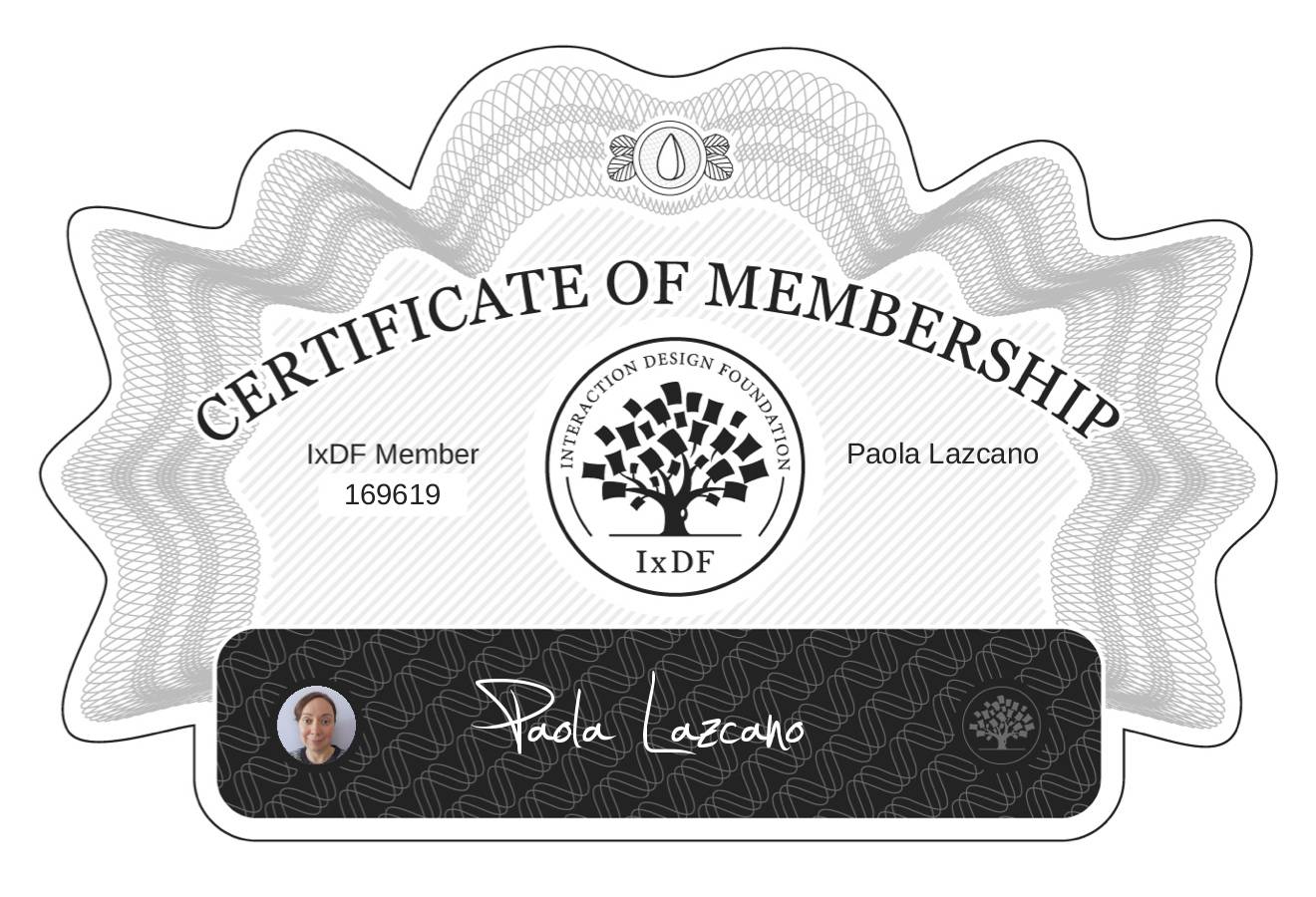 Certificate of Membership – Paola Lazcano