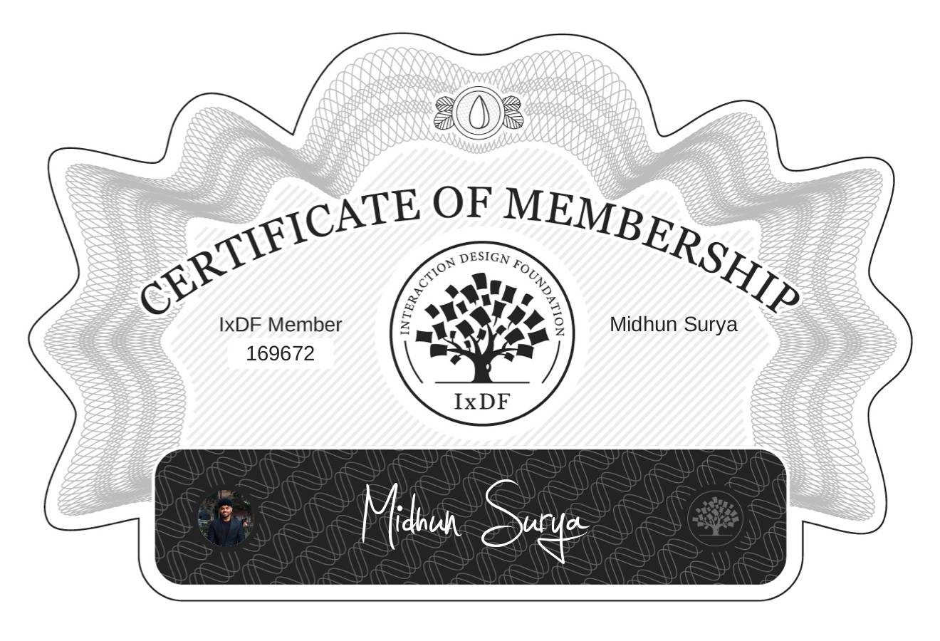 Certificate of Membership – Midhun Surya