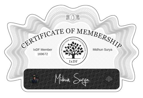 Certificate of Membership – Midhun Surya