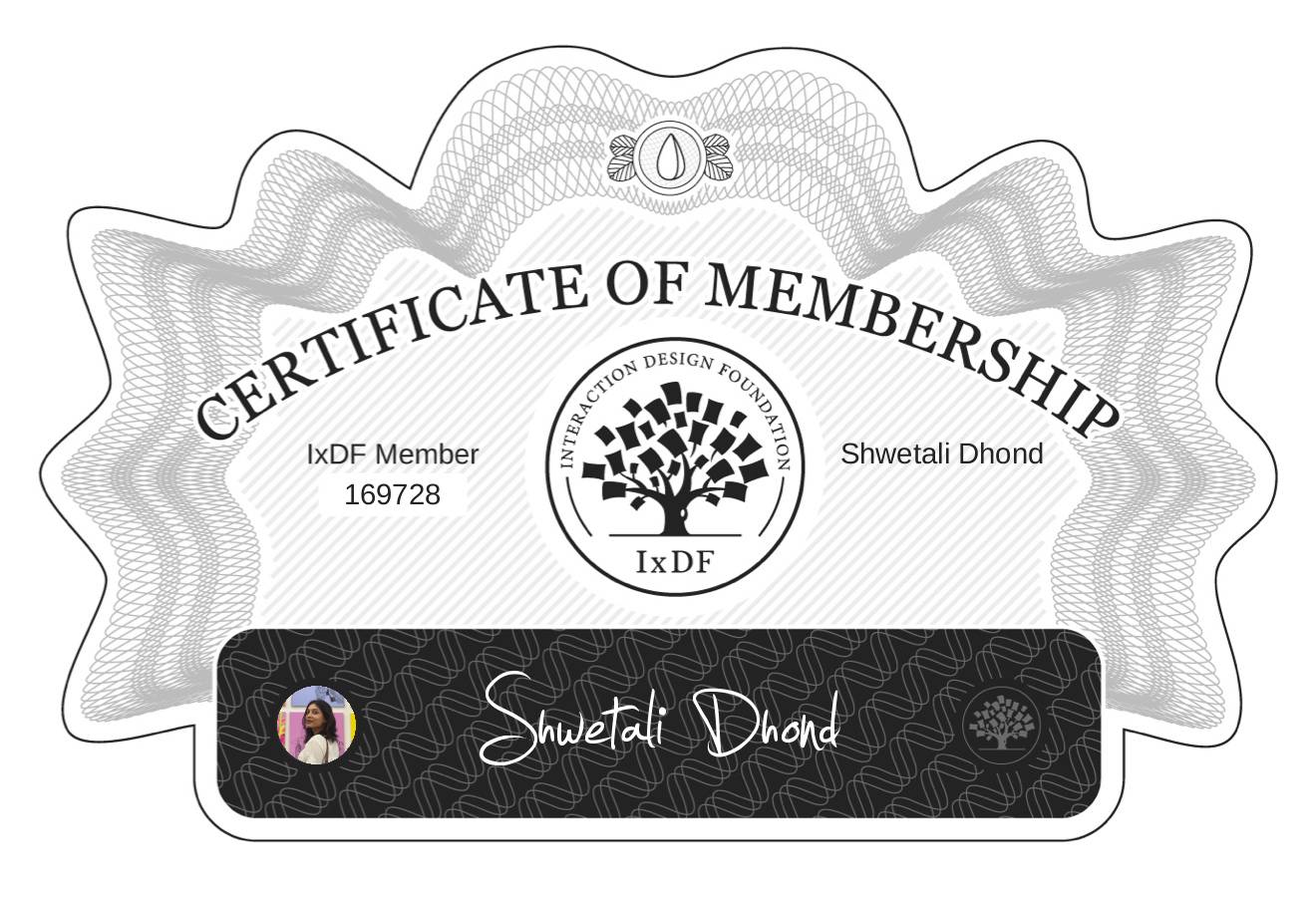 Certificate of Membership – Shwetali Dhond