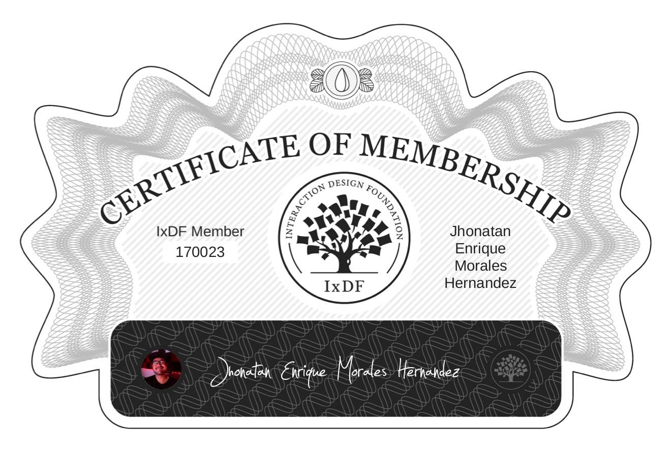 Certificate of Membership – Jhonatan Enrique Morales Hernandez