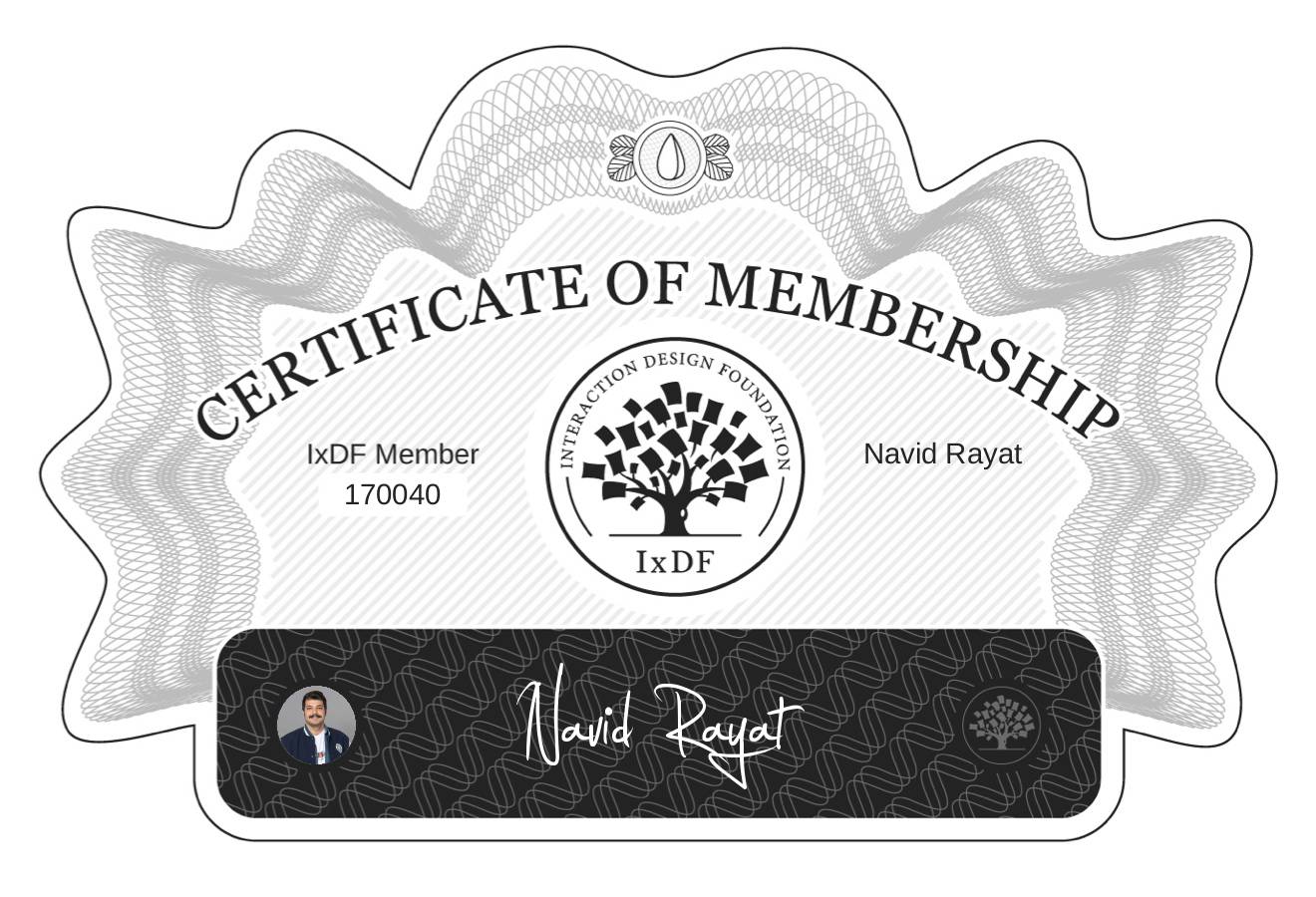 Certificate of Membership – Navid Rayat