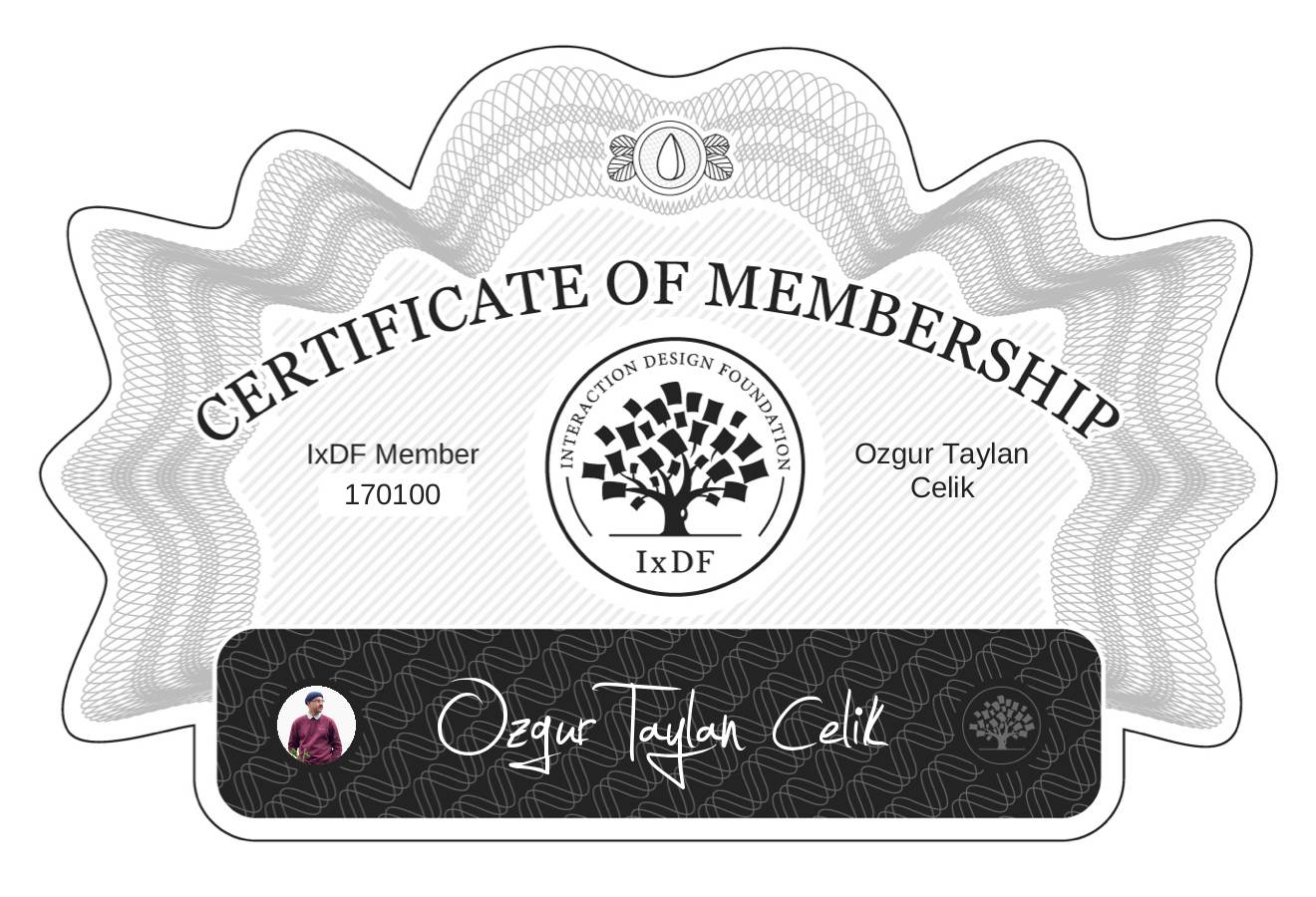 Certificate of Membership – Özgür Taylan Çelik