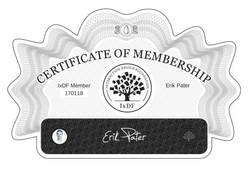 Certificate of Membership – Erik Pater