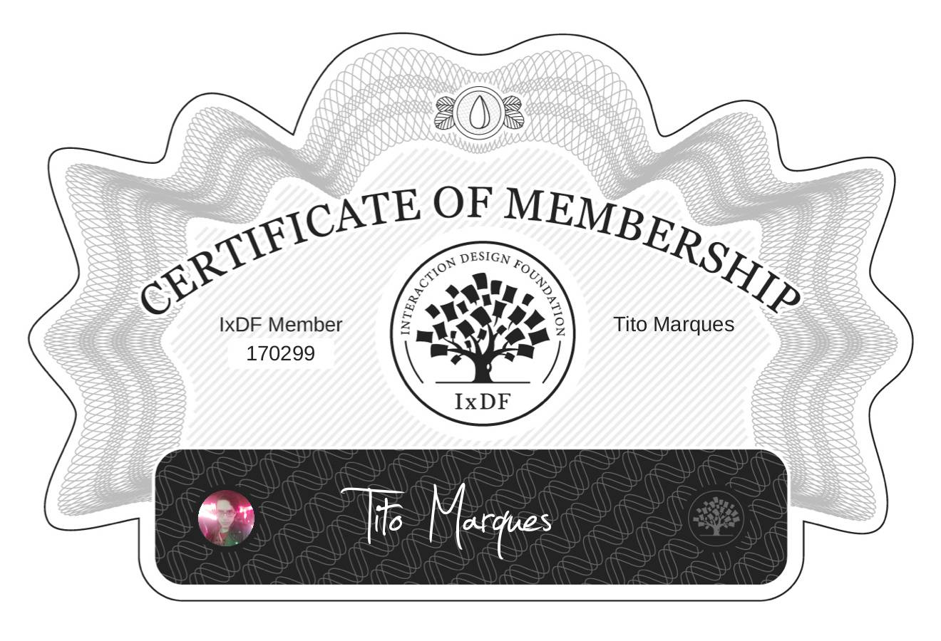 Certificate of Membership – Tito Marques