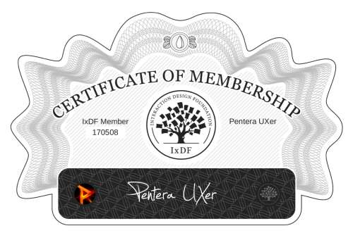 Certificate of Membership – Pentera UXer