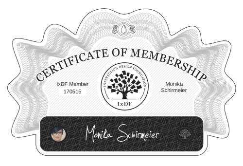Certificate of Membership – Monika Schirmeier