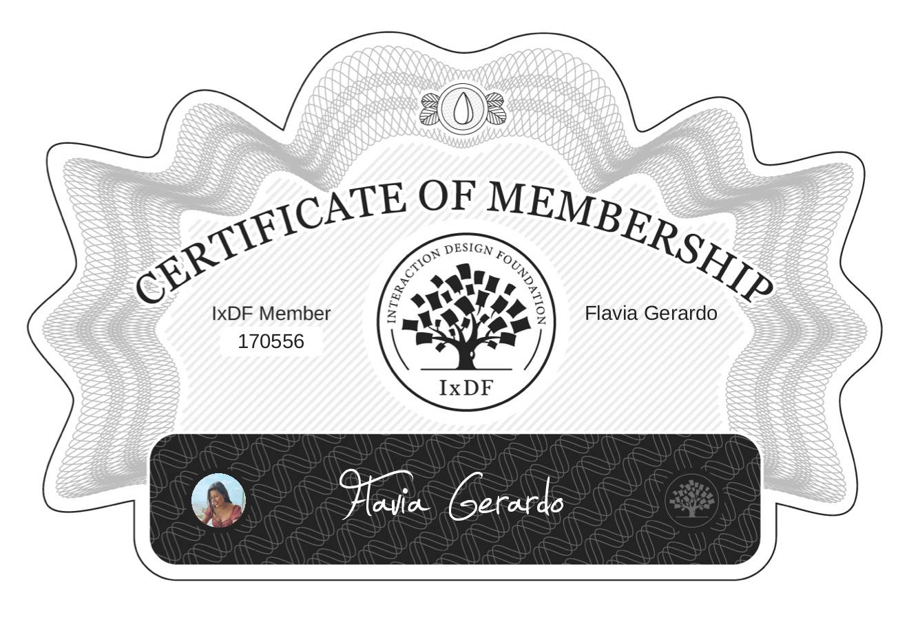 Certificate of Membership – Flávia Gerardo