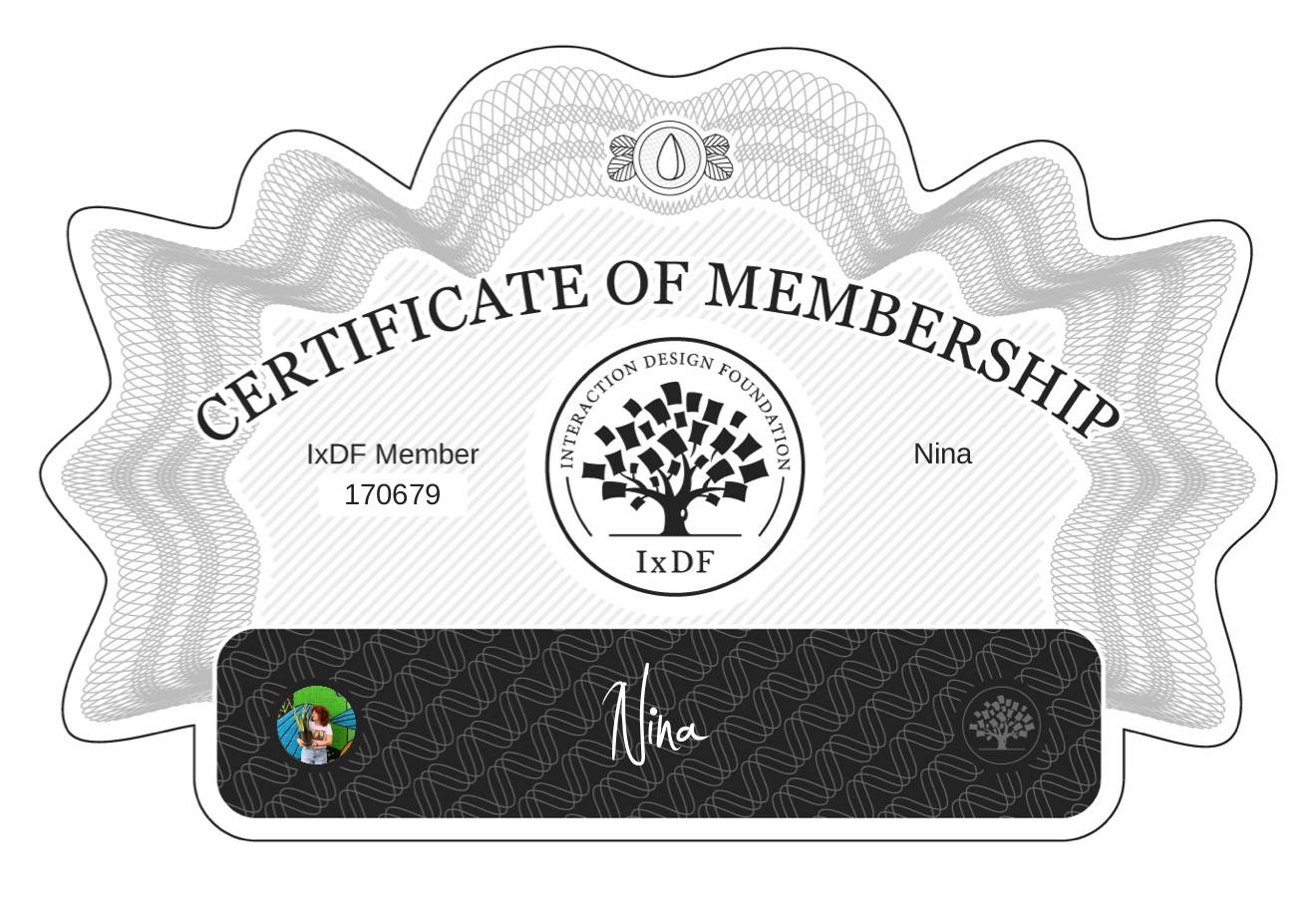 Certificate of Membership – Nina