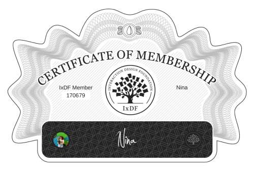Certificate of Membership – Nina
