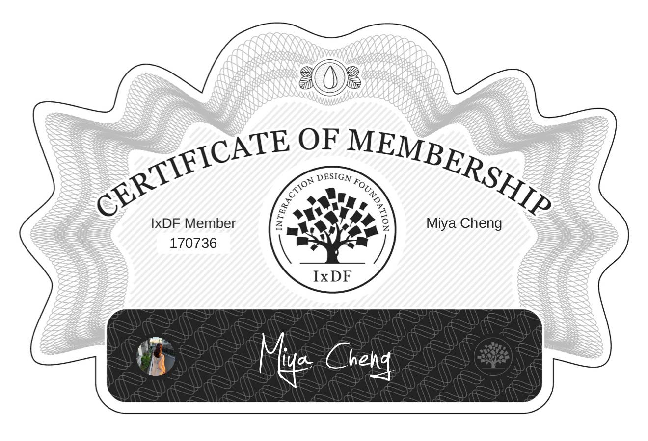 Certificate of Membership – Miya Cheng