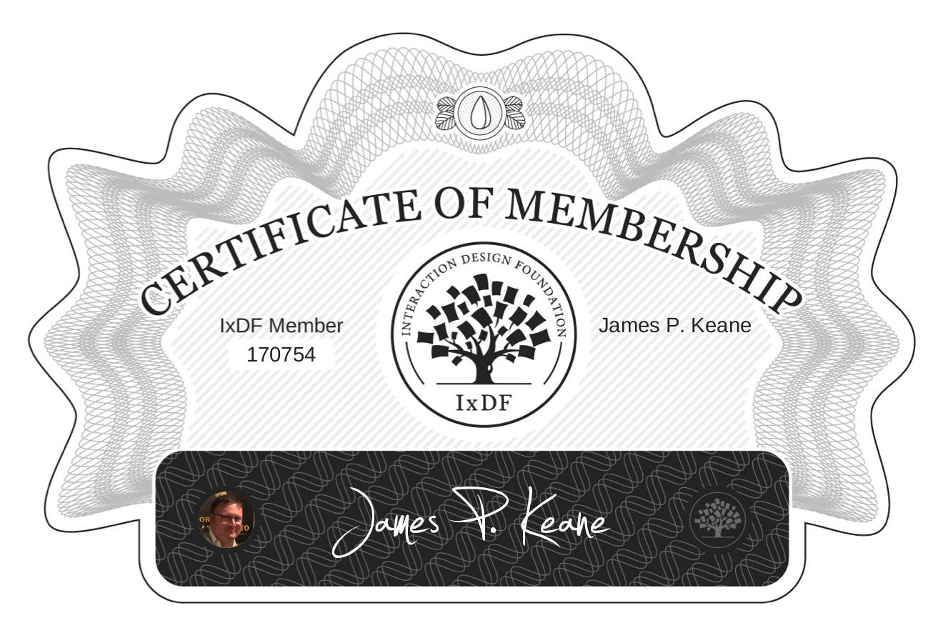 Certificate of Membership – James P. Keane