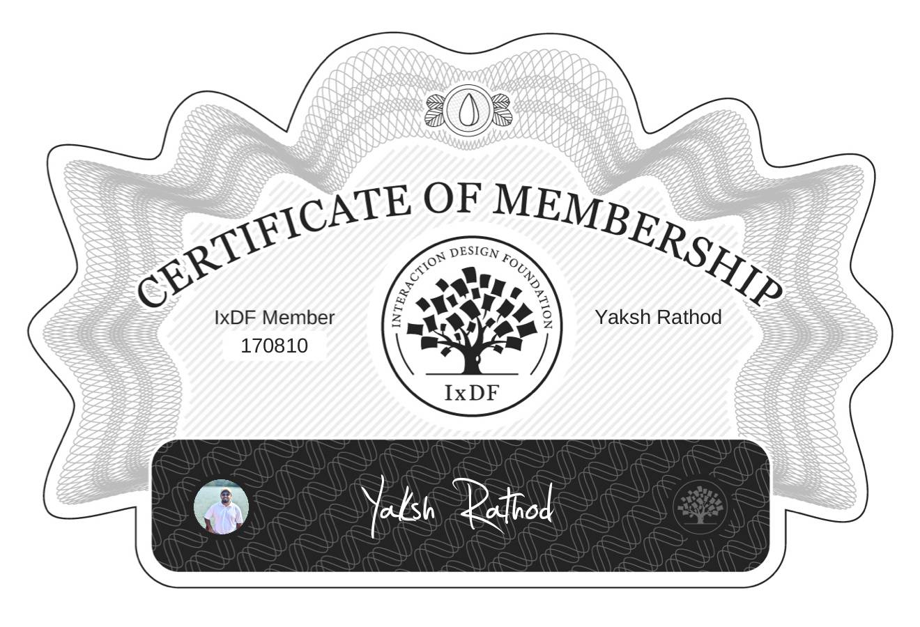 Certificate of Membership – Yaksh Rathod