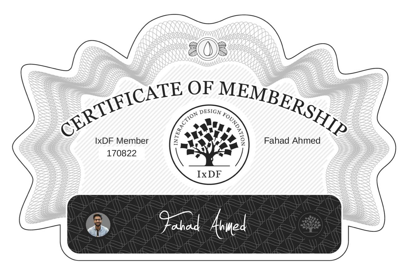 Certificate of Membership – Fahad Ahmed