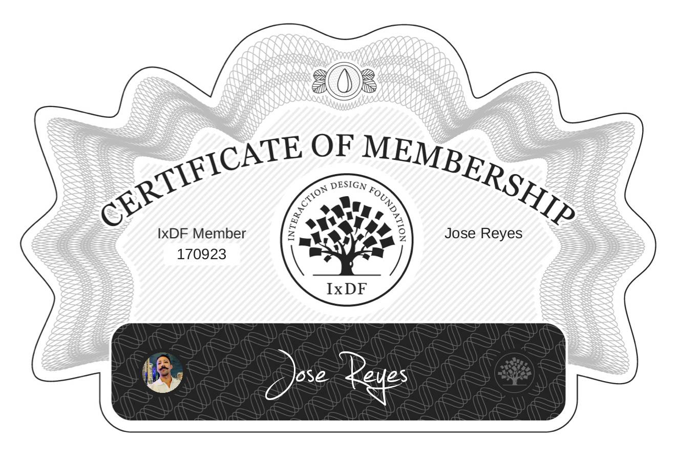 Certificate of Membership – Jose Reyes