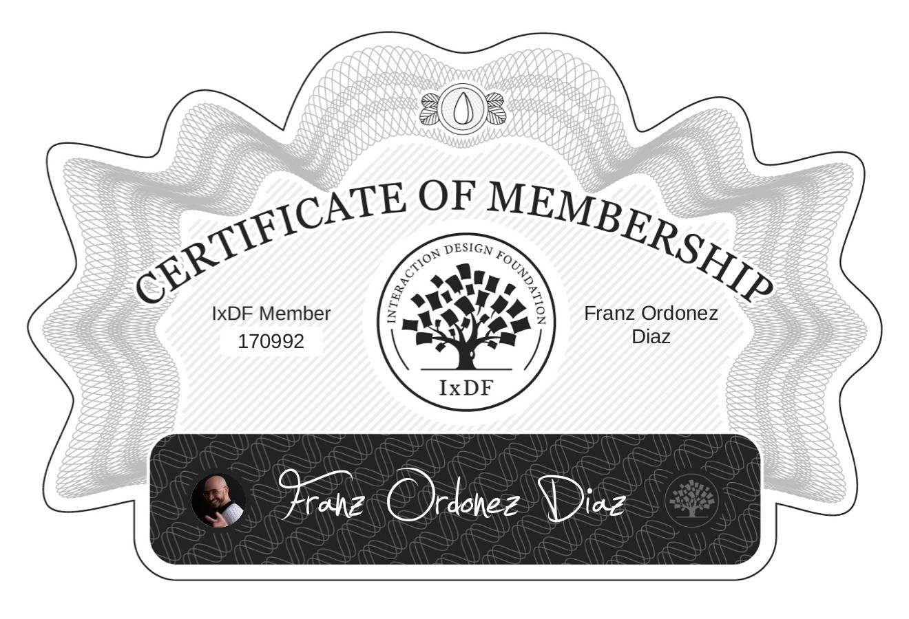 Certificate of Membership – Franz Ordoñez Diaz