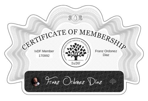 Certificate of Membership – Franz Ordoñez Diaz