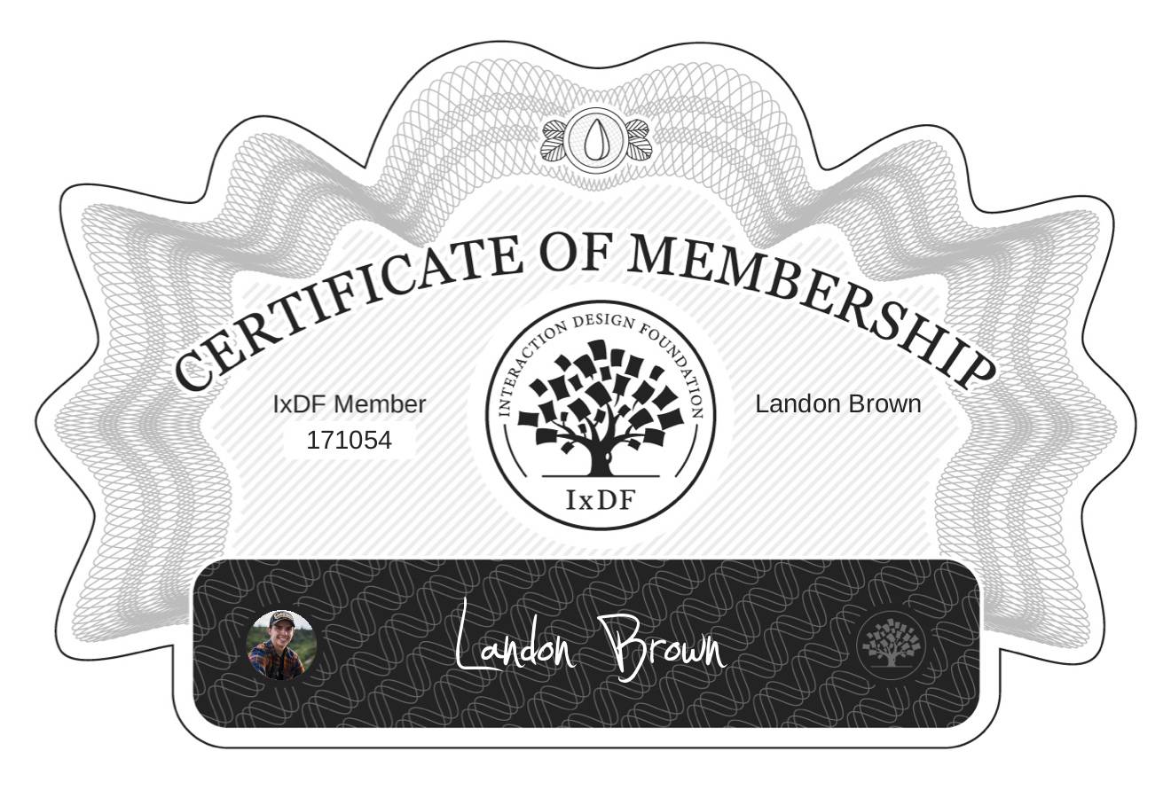 Certificate of Membership – Landon Brown
