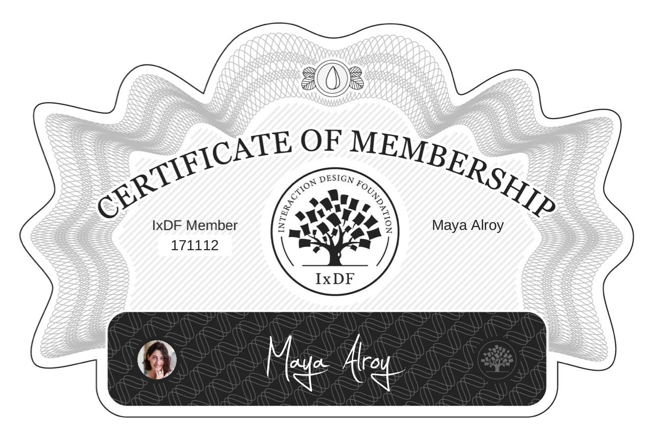 Certificate of Membership – Maya Alroy