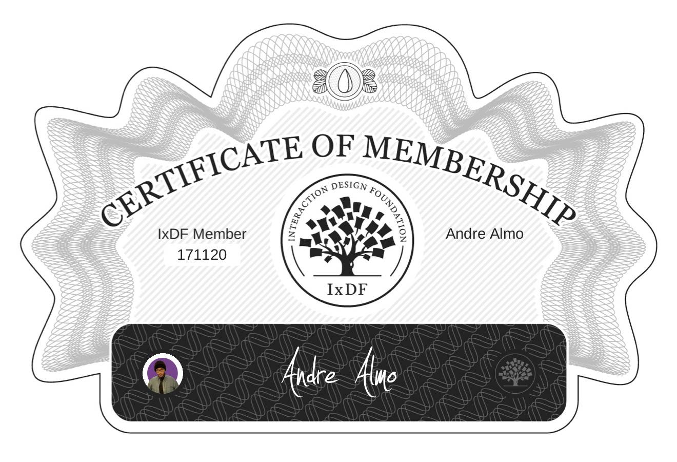 Certificate of Membership – André Almo