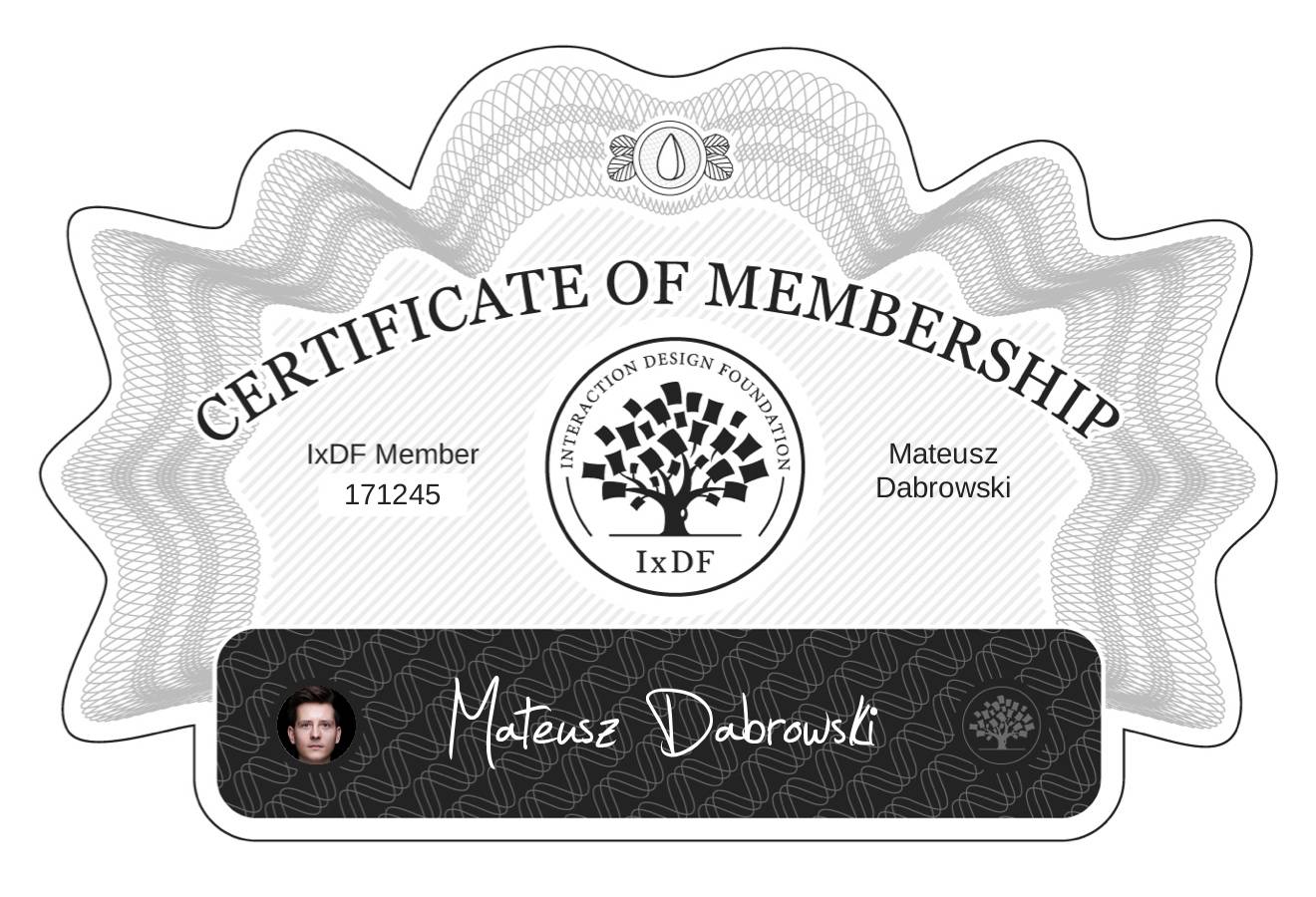 Certificate of Membership – Mateusz Dąbrowski