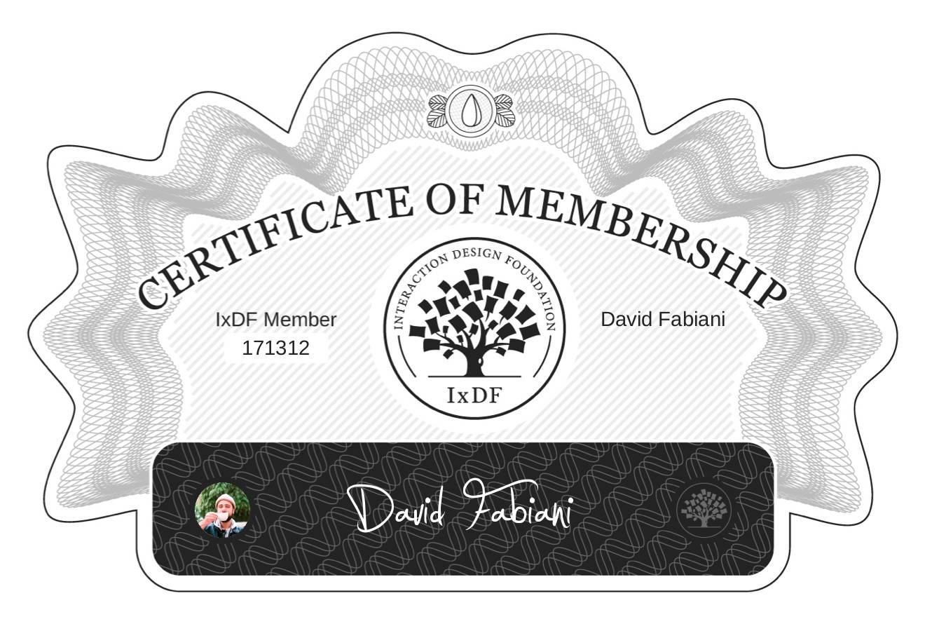 Certificate of Membership – David Fabiani