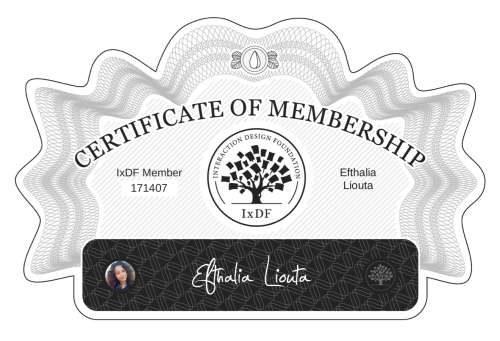 Certificate of Membership – Efthalia Liouta