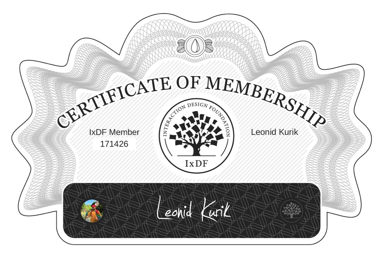 Certificate of Membership – Leonid Kurik