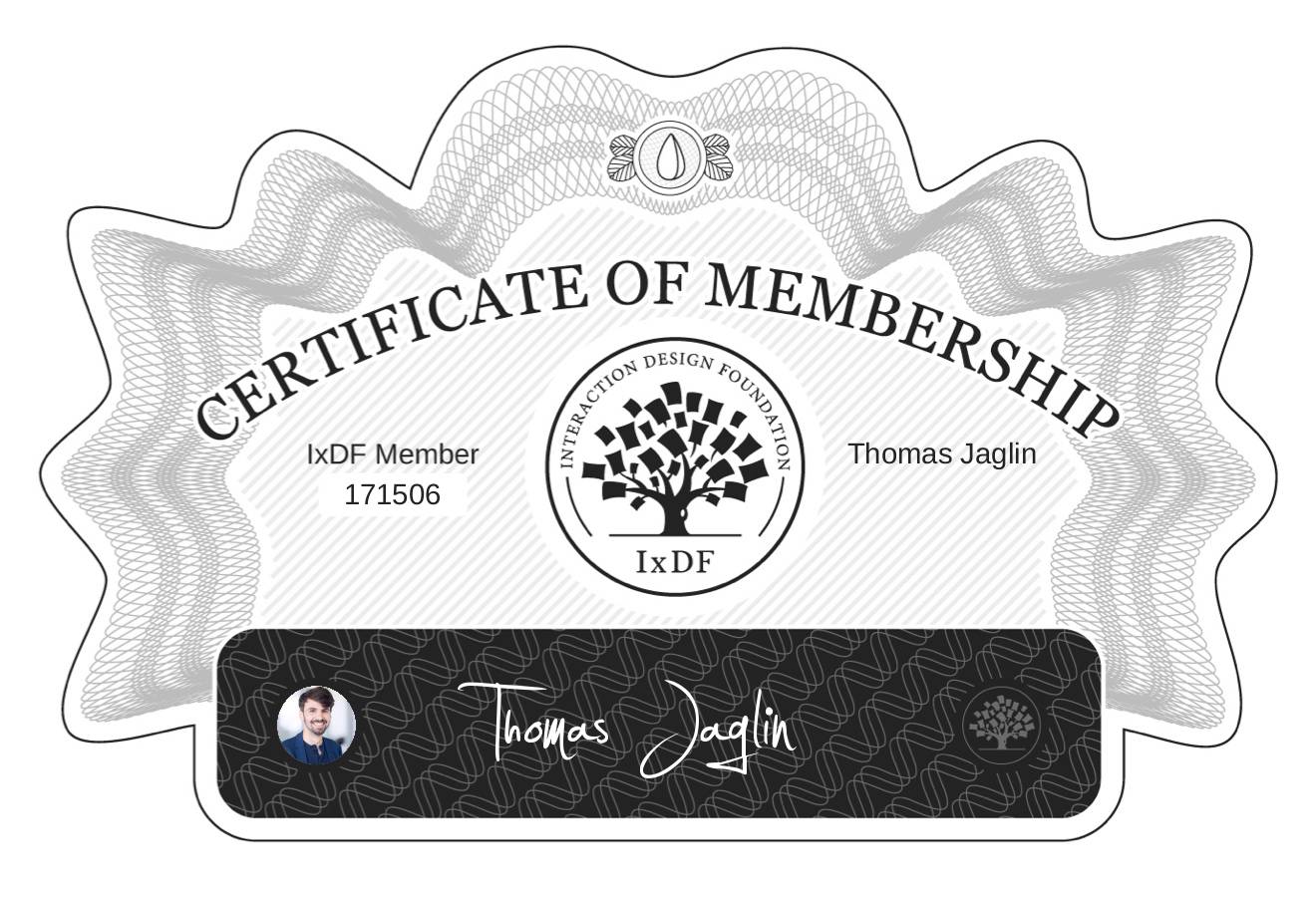 Certificate of Membership – Thomas Jaglin