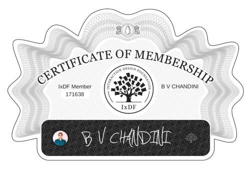 Certificate of Membership – B V CHANDINI