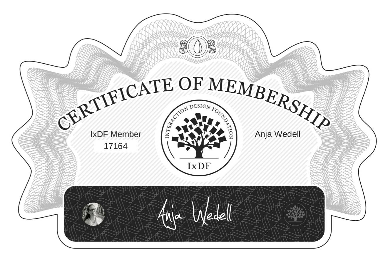 Certificate of Membership – Anja Wedell