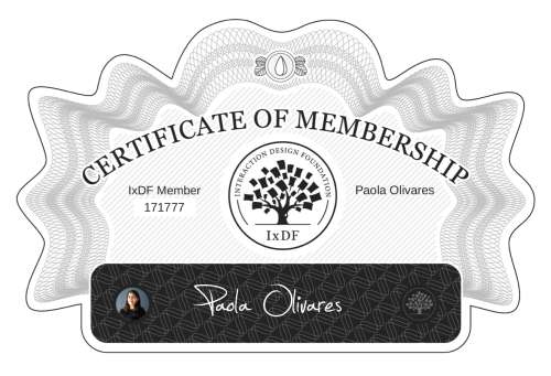 Certificate of Membership – Paola Olivares
