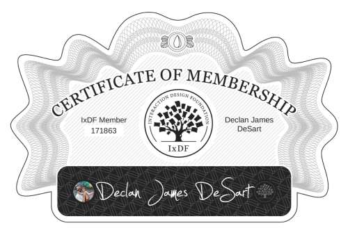 Certificate of Membership – Declan James DeSart