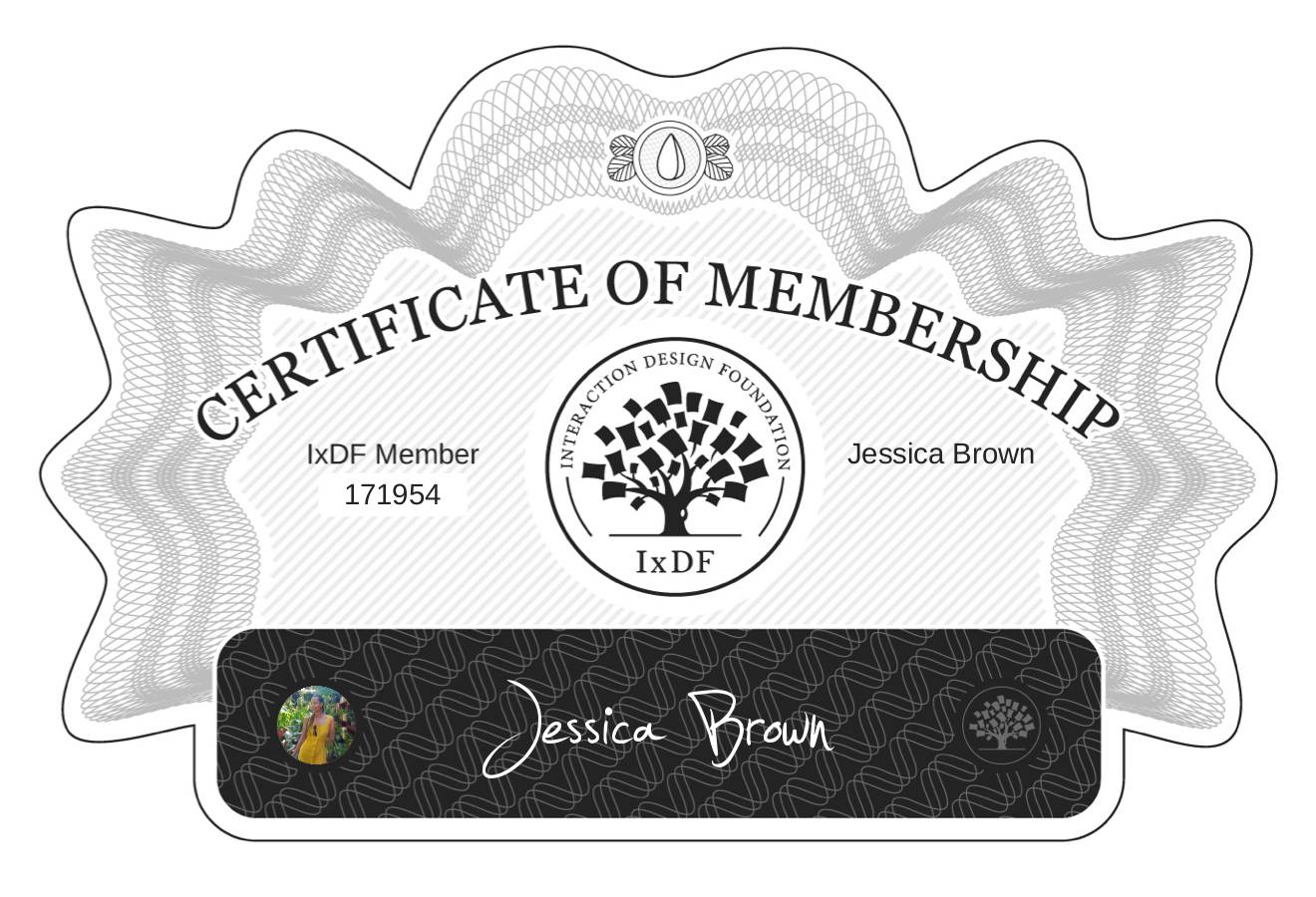 Certificate of Membership – Jessica Brown