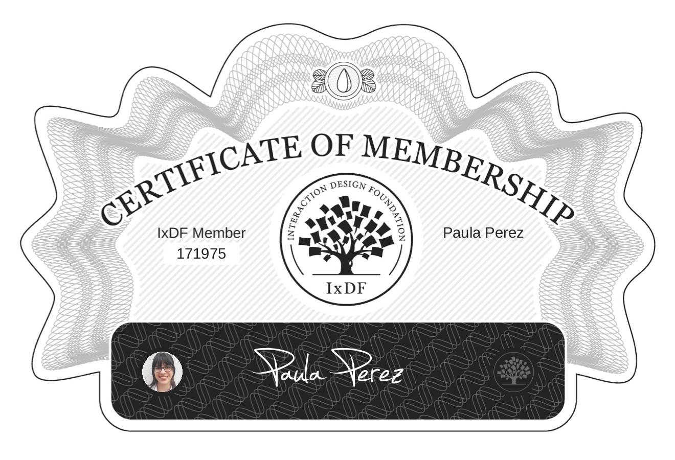 Certificate of Membership – Paula Pérez