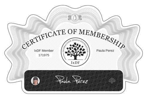 Certificate of Membership – Paula Pérez