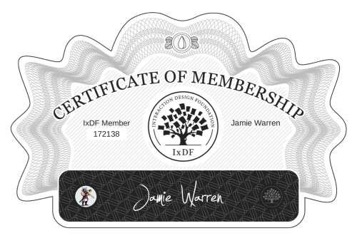 Certificate of Membership – Jamie Warren