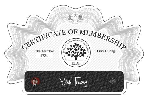 Certificate of Membership – Binh Truong