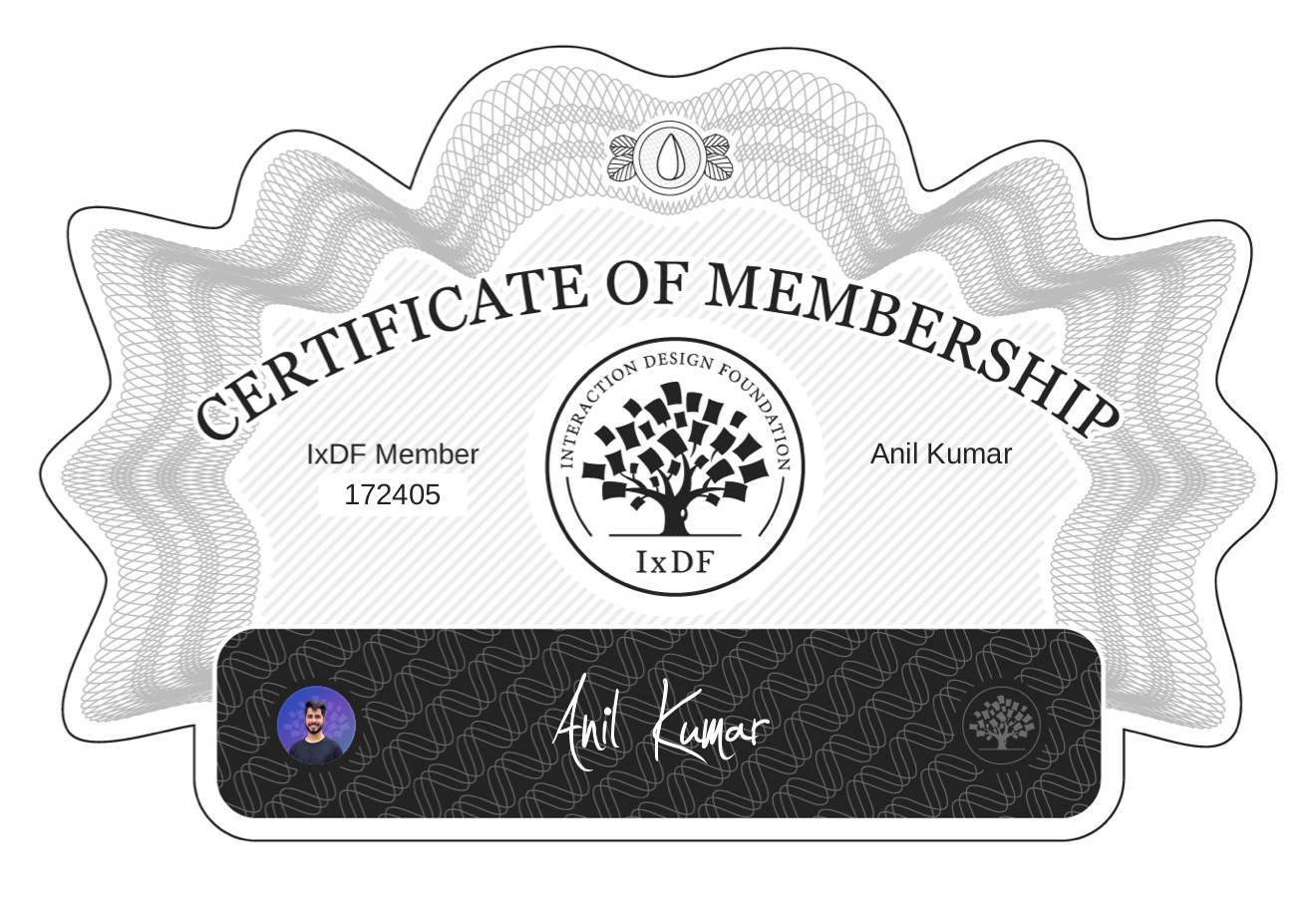 Certificate of Membership – Anil Kumar