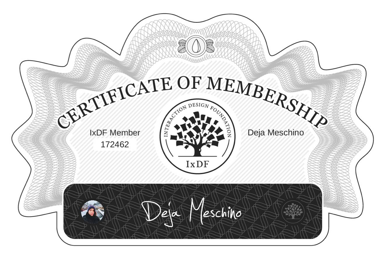 Certificate of Membership – Deja Meschino