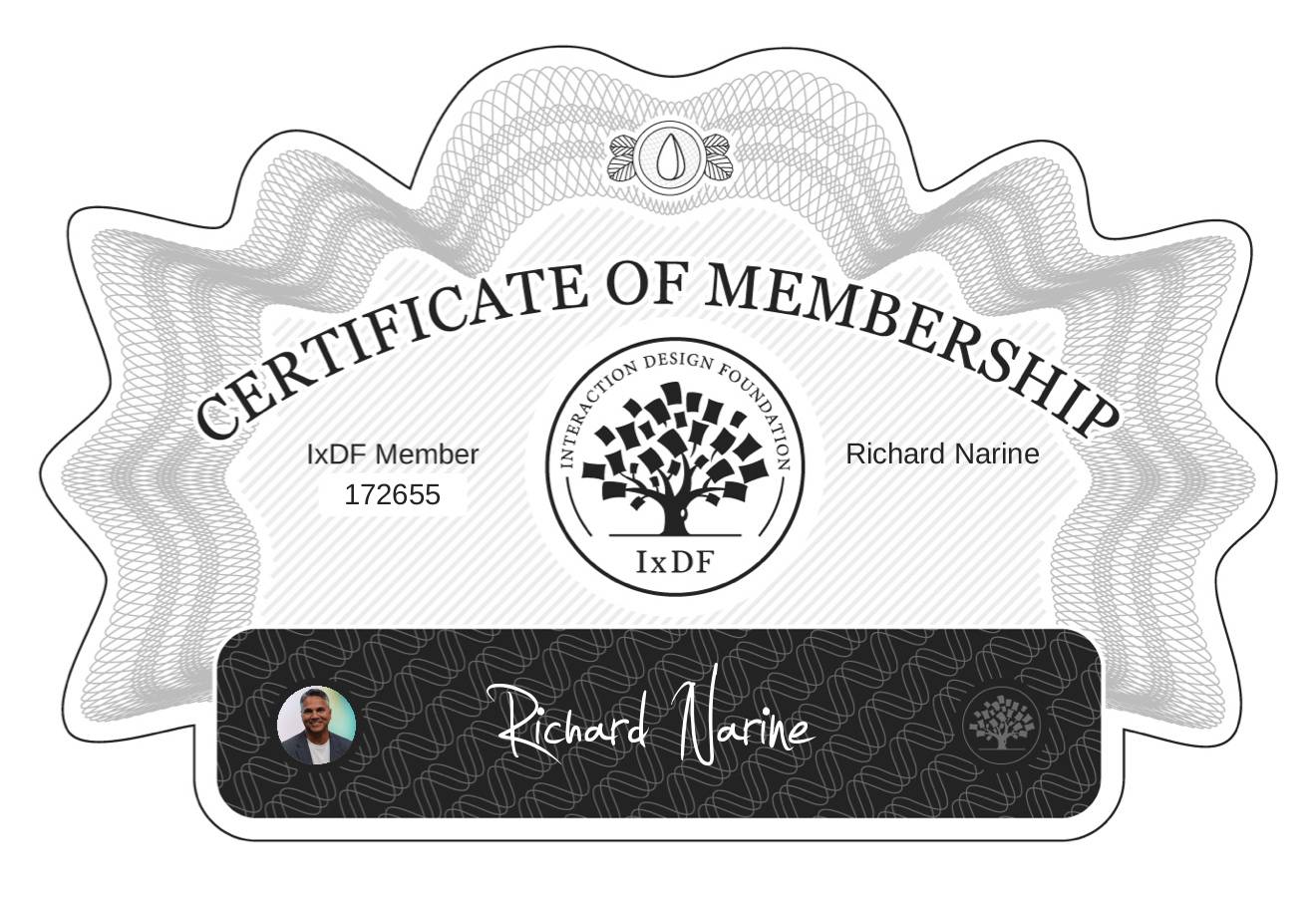 Certificate of Membership – Richard Narine