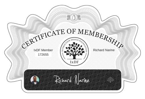 Certificate of Membership – Richard Narine